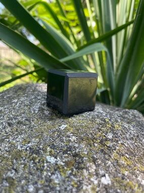 Black Polished Shungite Cube Stone